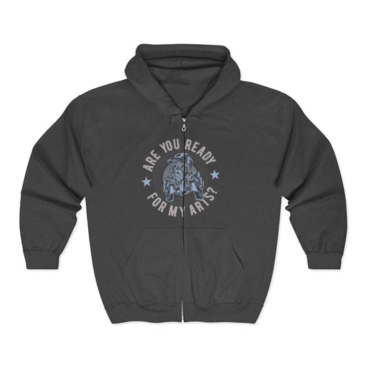 Are You Ready For My Ark? Full-Zip Hoodie — Nautical Vintage Ship Graphic