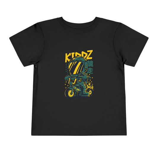 Kids Motorcycle Racer Toddler Tee — 'KIDZ' Helmet Graphic