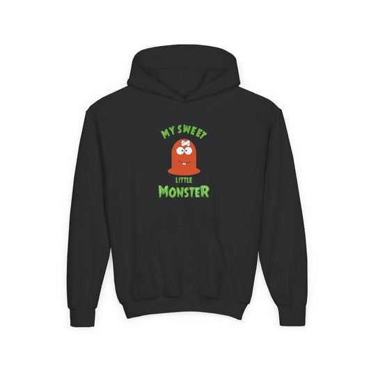 Youth Hoodie — "My Sweet Little Monster" Cute Kid Monster Graphic Sweatshirt