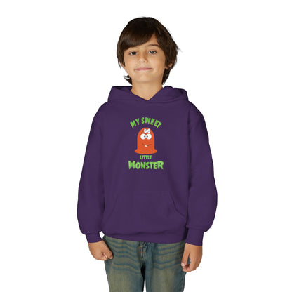 Youth Hoodie — "My Sweet Little Monster" Cute Kid Monster Graphic Sweatshirt