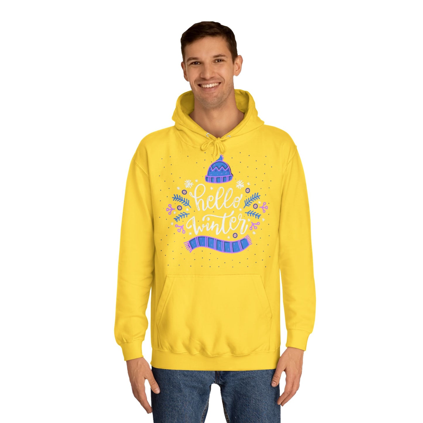 Winter Vibes Hoodie - "Hello Winter" Cozy Pullover