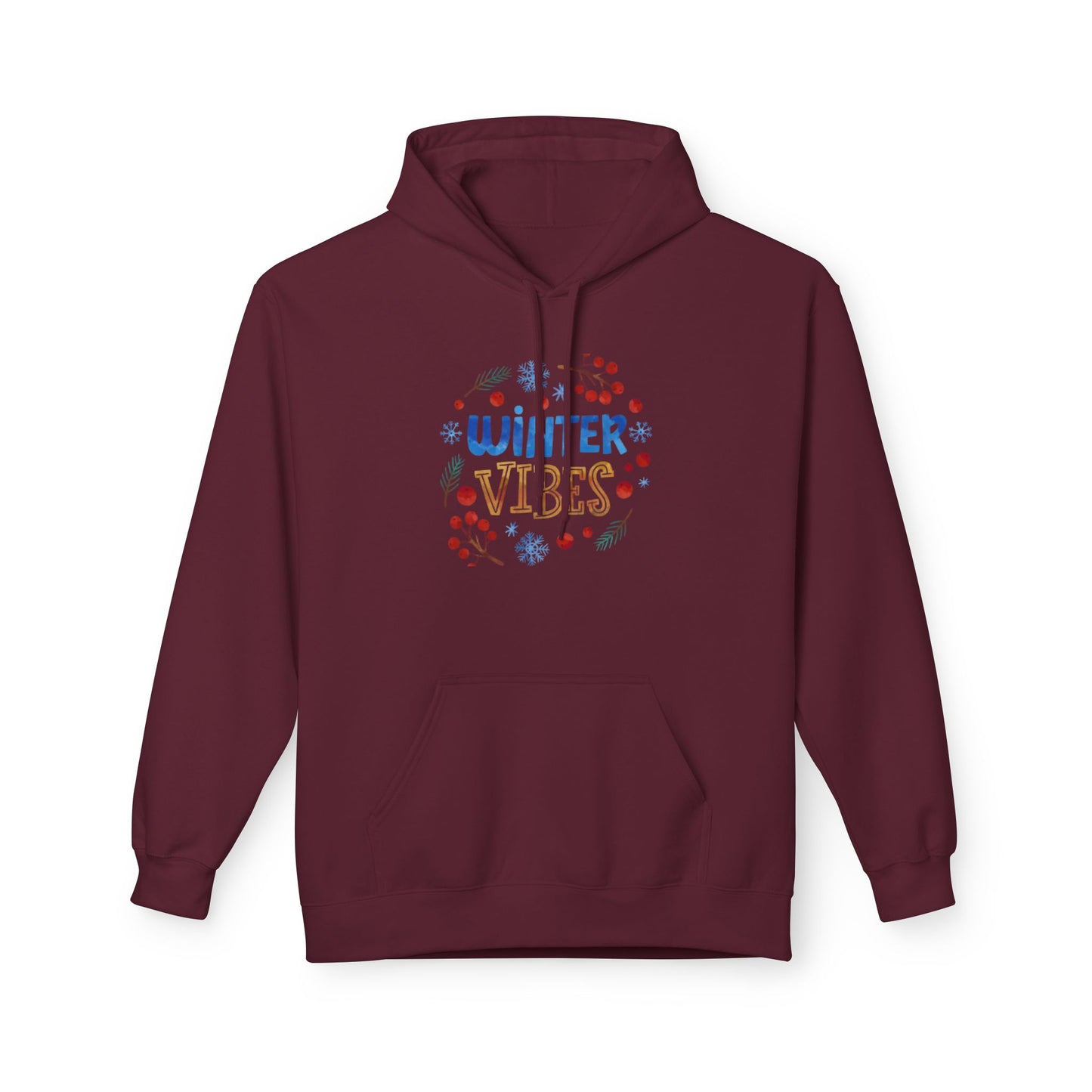 Winter Vibes Hoodie – Cozy Snowflake Graphic Pullover