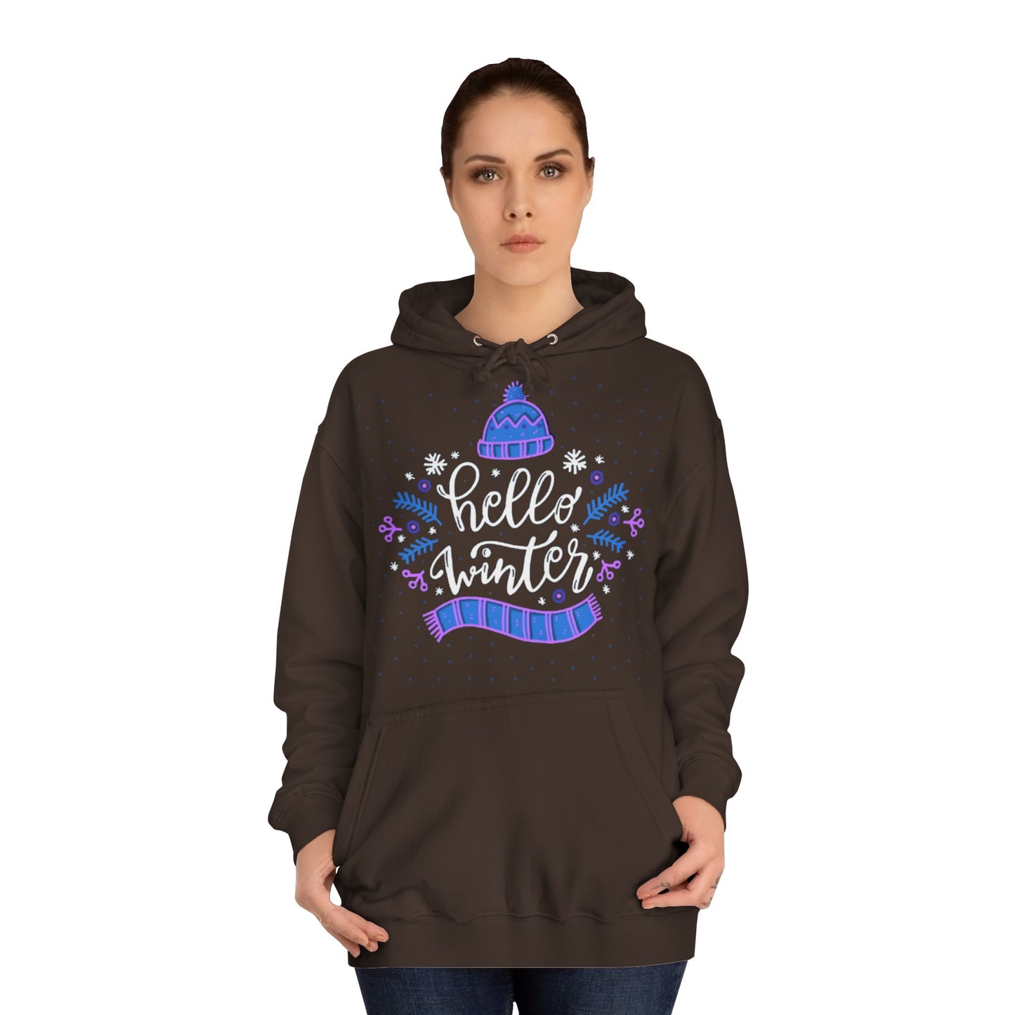 Winter Vibes Hoodie - "Hello Winter" Cozy Pullover