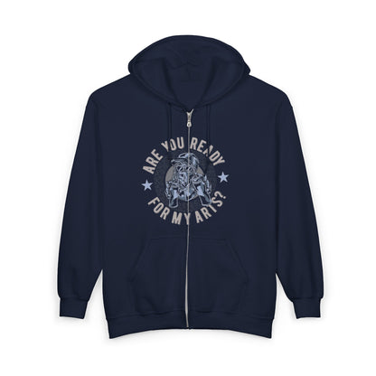 Are You Ready For My Ark? Full-Zip Hoodie — Nautical Vintage Ship Graphic