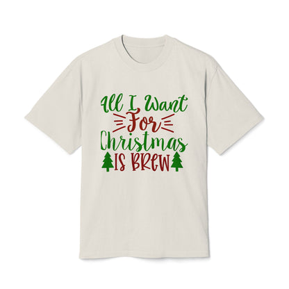Christmas Coffee Tee — "All I Want For Christmas Is Brew" Holiday Shirt