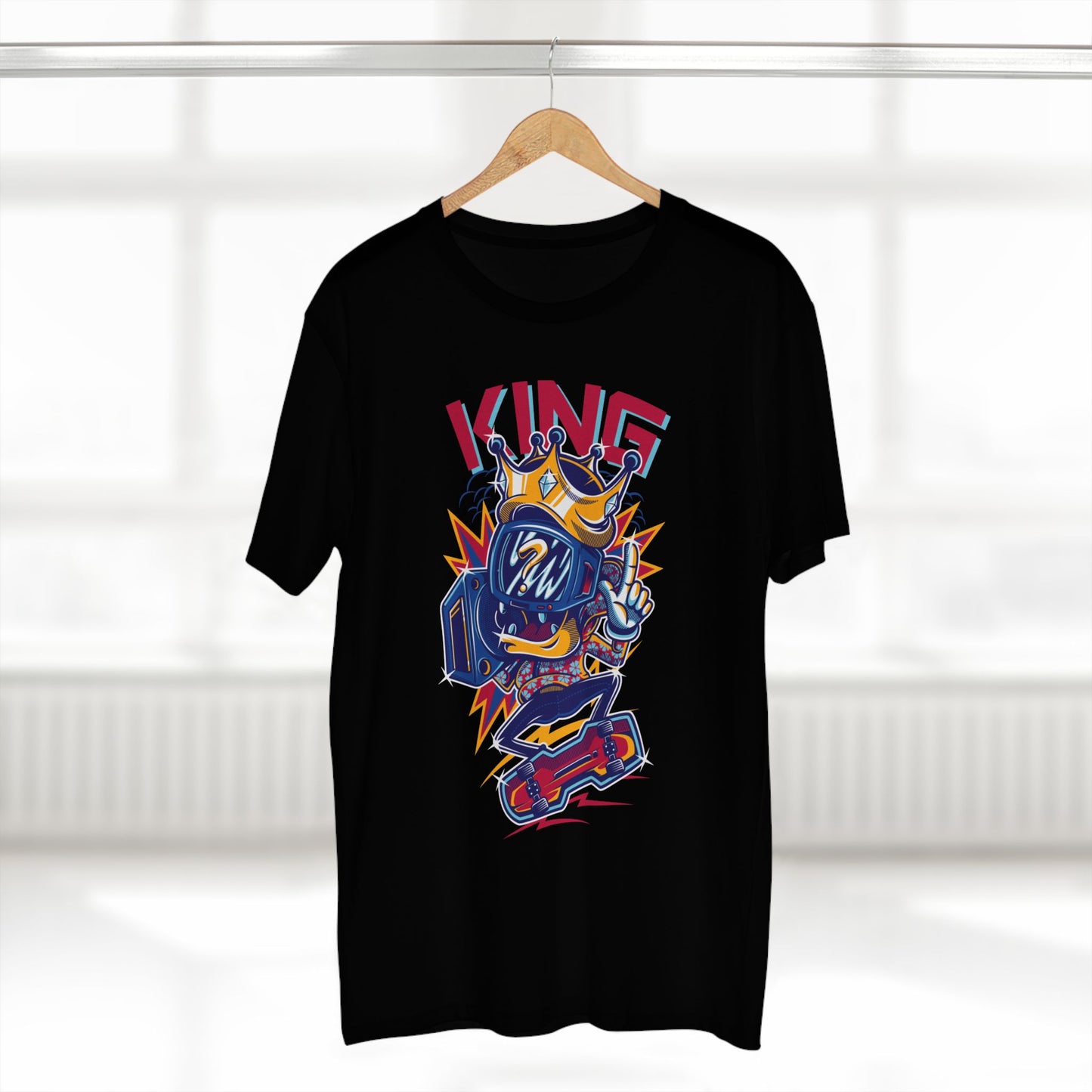 King Skateboarder Graphic Tee — Retro Streetwear Skateboard T-Shirt