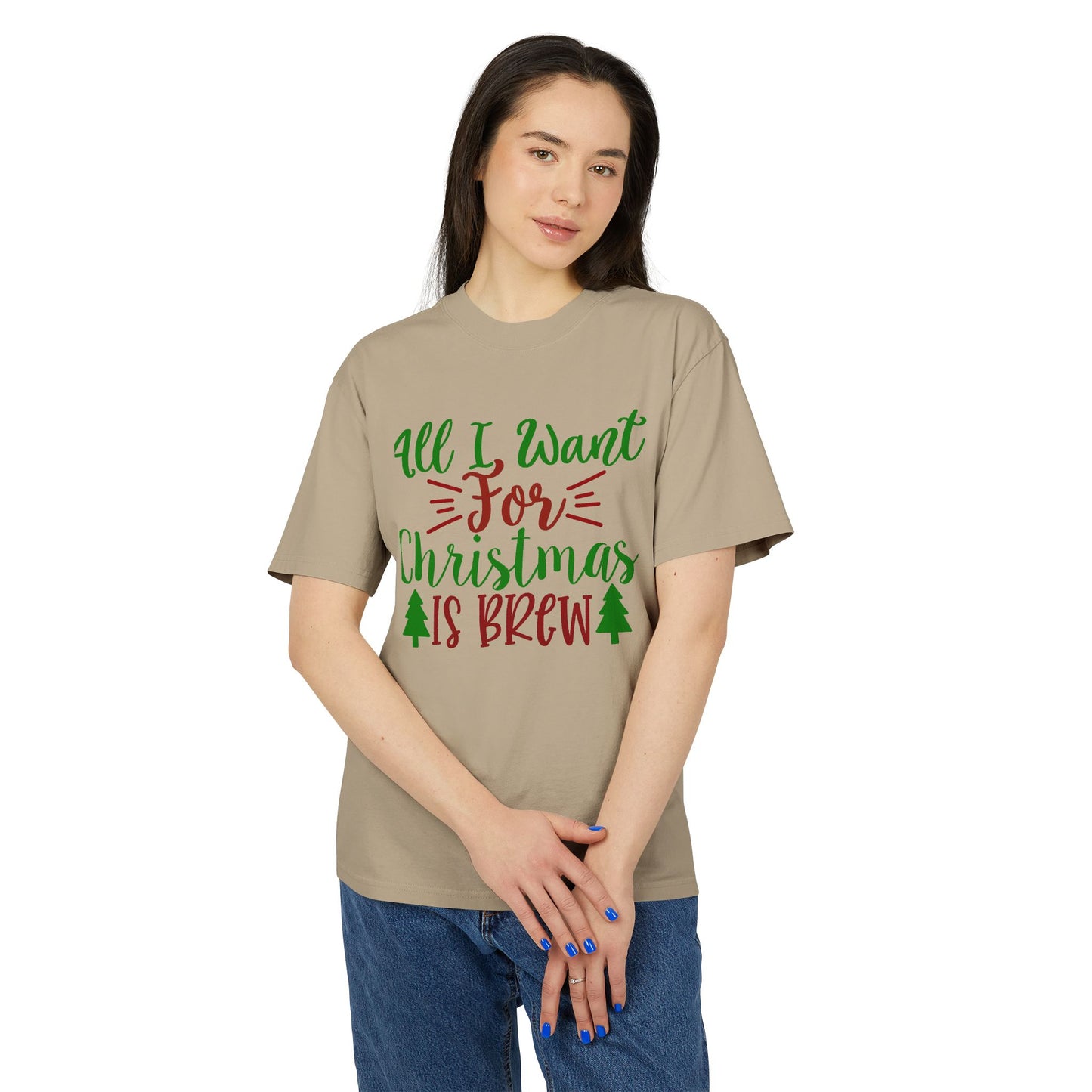 Christmas Coffee Tee — "All I Want For Christmas Is Brew" Holiday Shirt