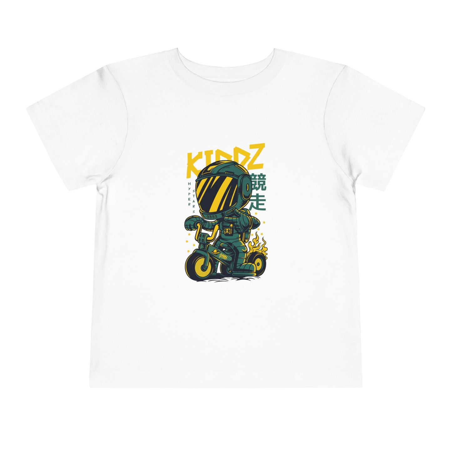 Kids Motorcycle Racer Toddler Tee — 'KIDZ' Helmet Graphic
