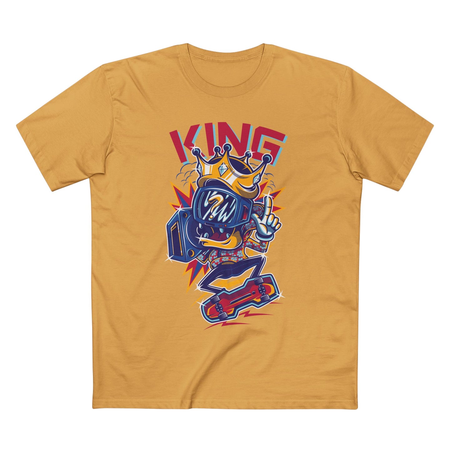King Skateboarder Graphic Tee — Retro Streetwear Skateboard T-Shirt