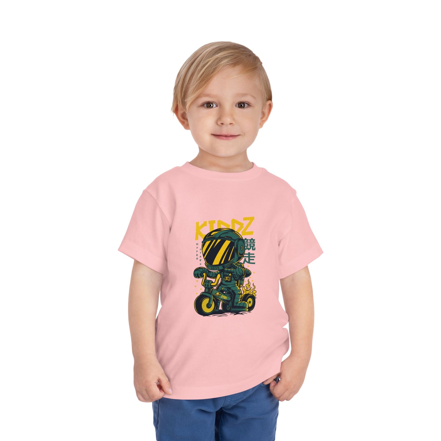 Kids Motorcycle Racer Toddler Tee — 'KIDZ' Helmet Graphic