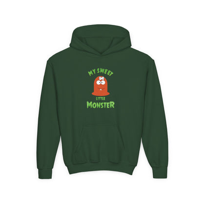 Youth Hoodie — "My Sweet Little Monster" Cute Kid Monster Graphic Sweatshirt