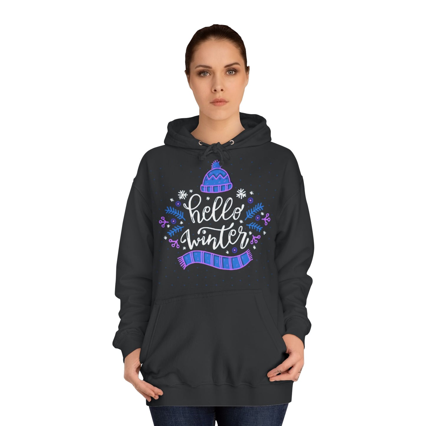Winter Vibes Hoodie - "Hello Winter" Cozy Pullover