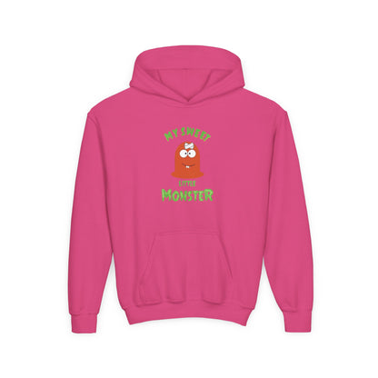 Youth Hoodie — "My Sweet Little Monster" Cute Kid Monster Graphic Sweatshirt