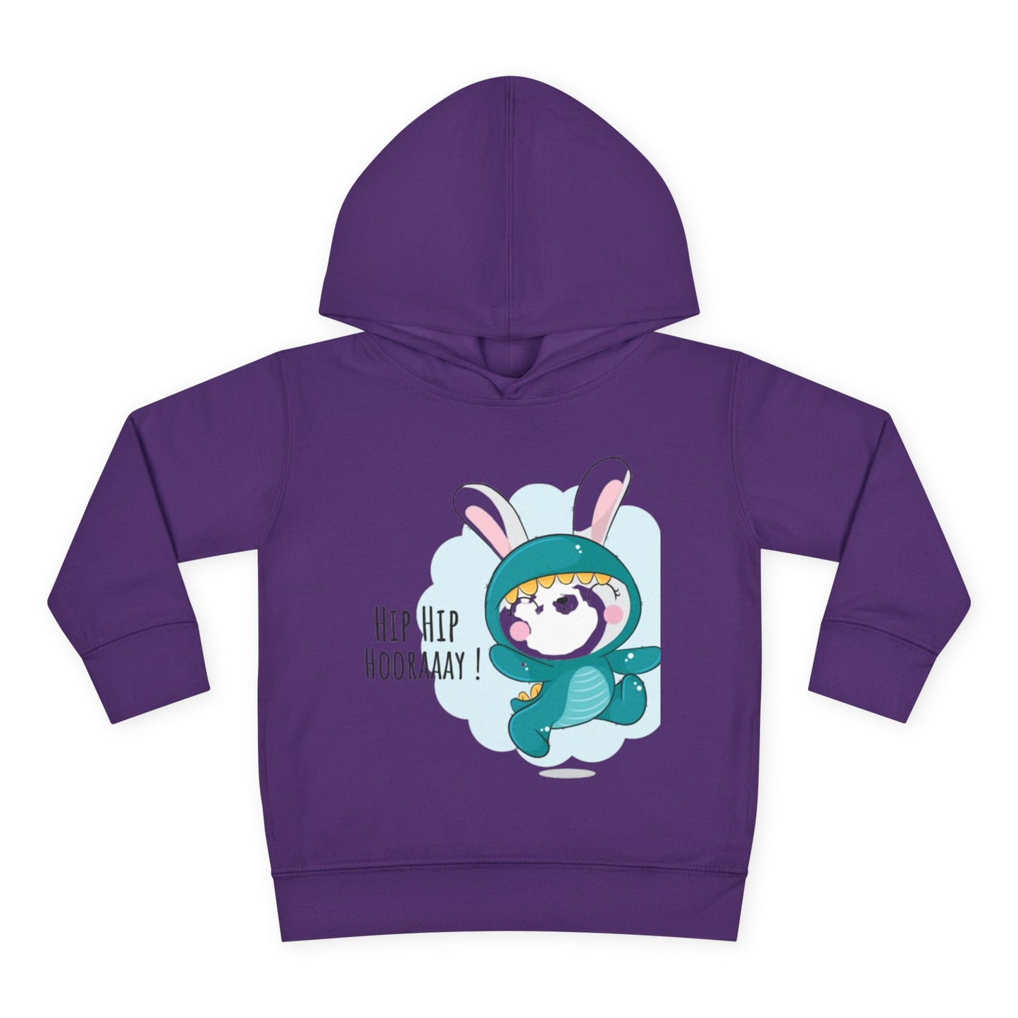 Toddler Hoodie — Cute Bunny "Hip Hip Hooray" Pullover Fleece for Babies & Toddlers