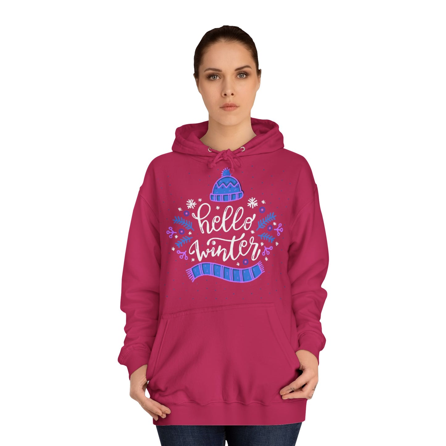 Winter Vibes Hoodie - "Hello Winter" Cozy Pullover