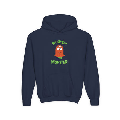 Youth Hoodie — "My Sweet Little Monster" Cute Kid Monster Graphic Sweatshirt