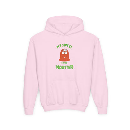 Youth Hoodie — "My Sweet Little Monster" Cute Kid Monster Graphic Sweatshirt