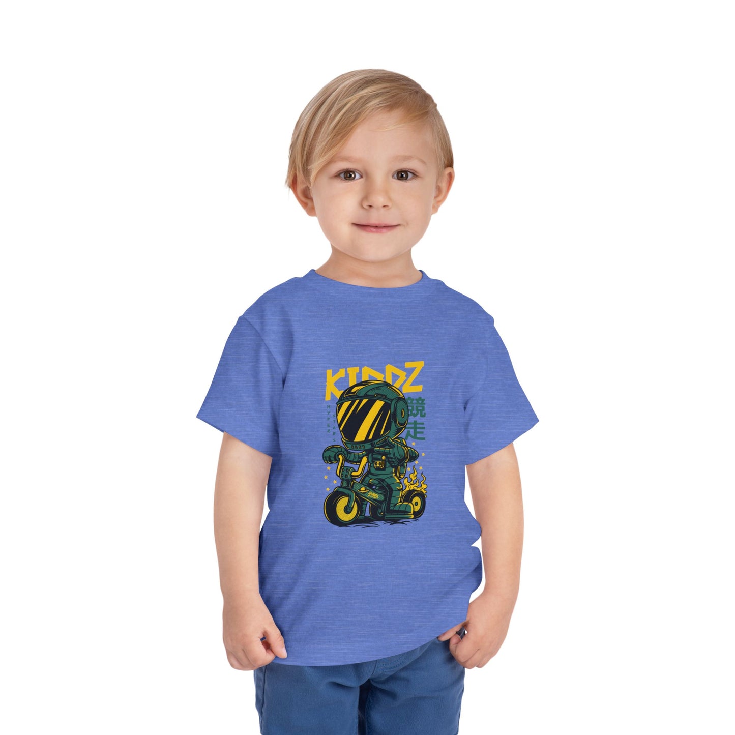 Kids Motorcycle Racer Toddler Tee — 'KIDZ' Helmet Graphic