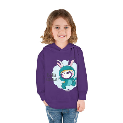 Toddler Hoodie — Cute Bunny "Hip Hip Hooray" Pullover Fleece for Babies & Toddlers