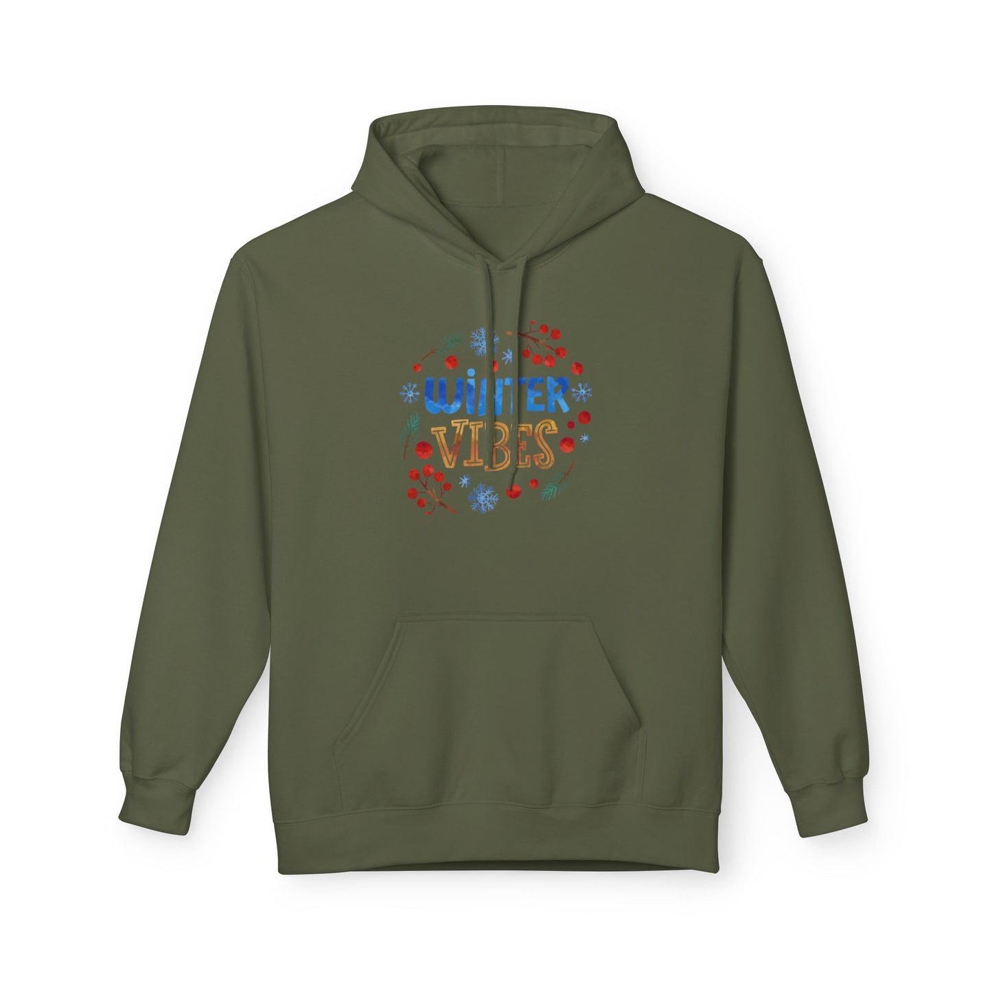 Winter Vibes Hoodie – Cozy Snowflake Graphic Pullover