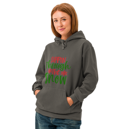 Unisex garment-dyed hoodie